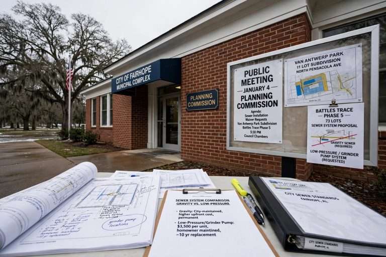 Illustration for the news story: Fairhope Developers Seek Grinder Pump Waivers From City Gravity Sewer Standard