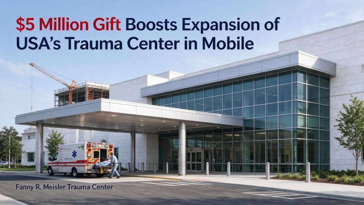 Illustration for the news story: $5 Million Gift Boosts ‘Transformative’ Expansion of USA’s Trauma Center in Mobile