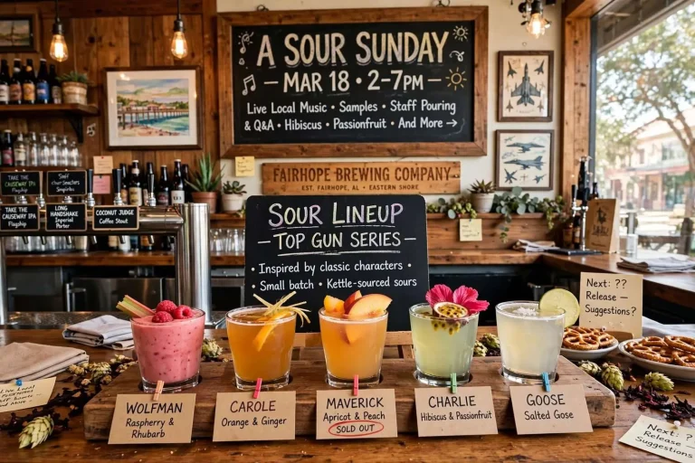 Illustration for the news story: Fairhope Brewing Company Pours a Playful Lineup of Sour Ales