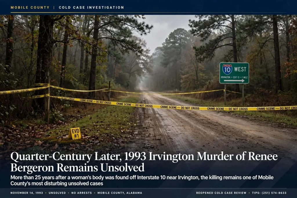 Illustration for the news story: Quarter-Century Later, 1993 Irvington Murder of Renee Bergeron Remains Unsolved
