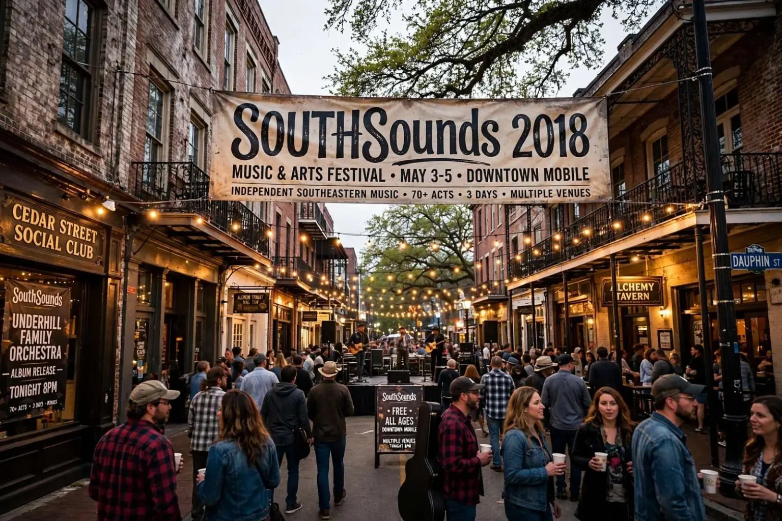Illustration for the news story: The Southern Hospitality of SouthSounds 2018 Shone Across Downtown Mobile