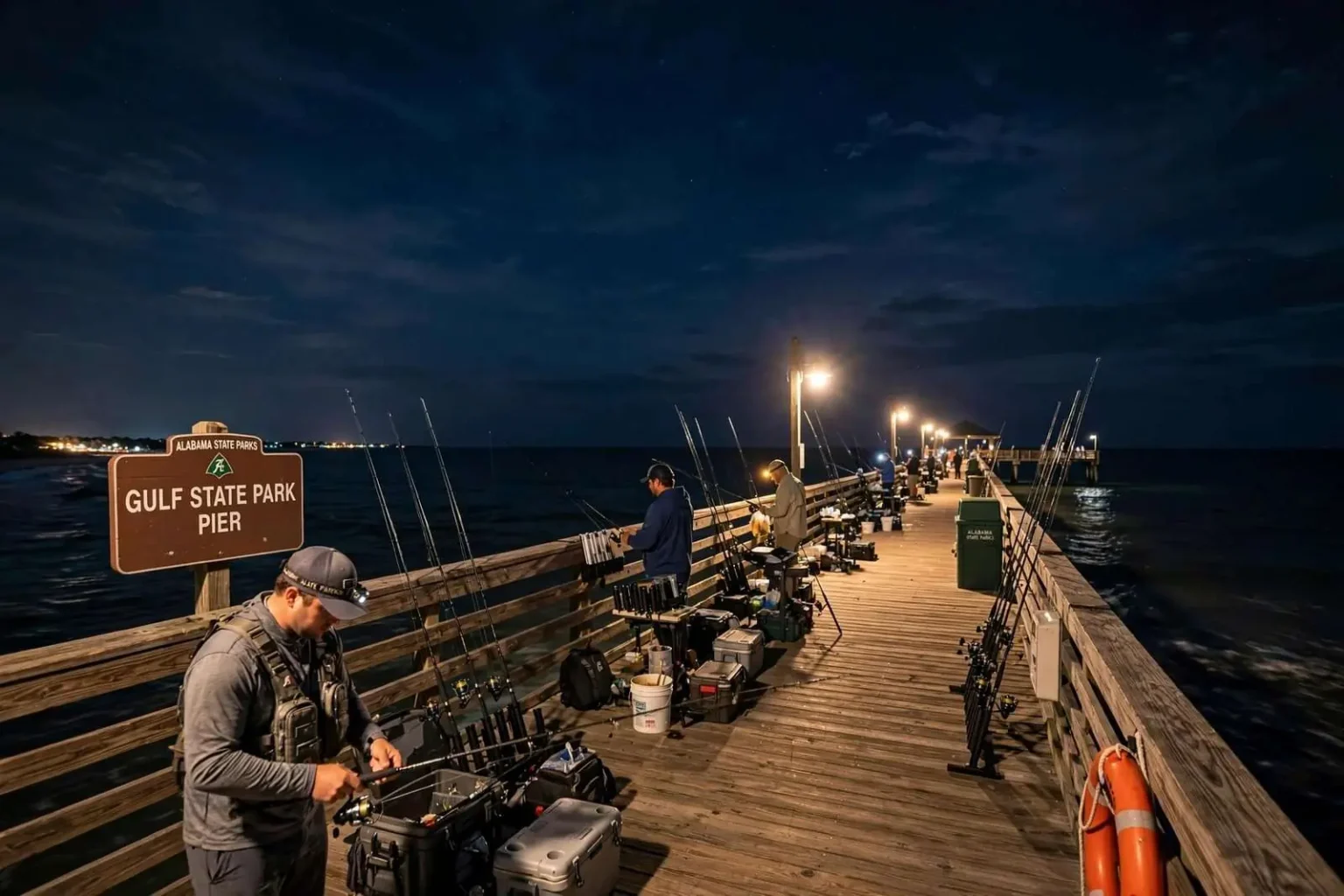 Illustration for the news story: Gulf State Park Pier to Expand Overnight Shark Fishing Sessions This Summer