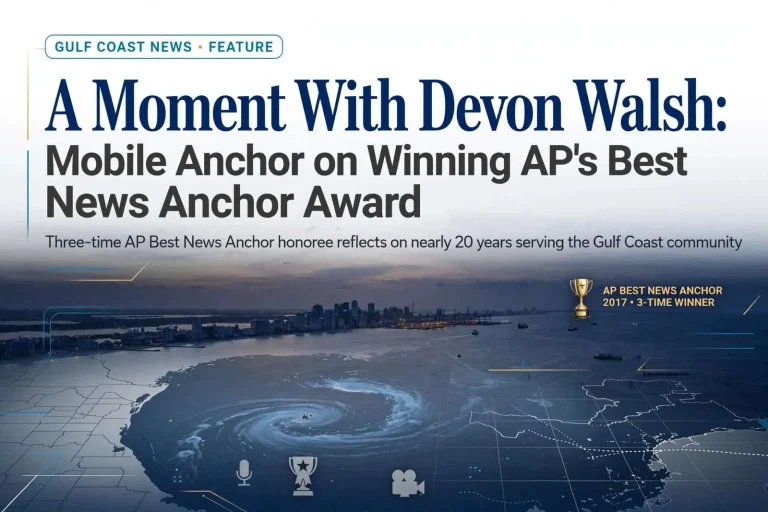 Illustration for the news story: A Moment With Devon Walsh: Mobile Anchor on Winning AP’s Best News Anchor Award