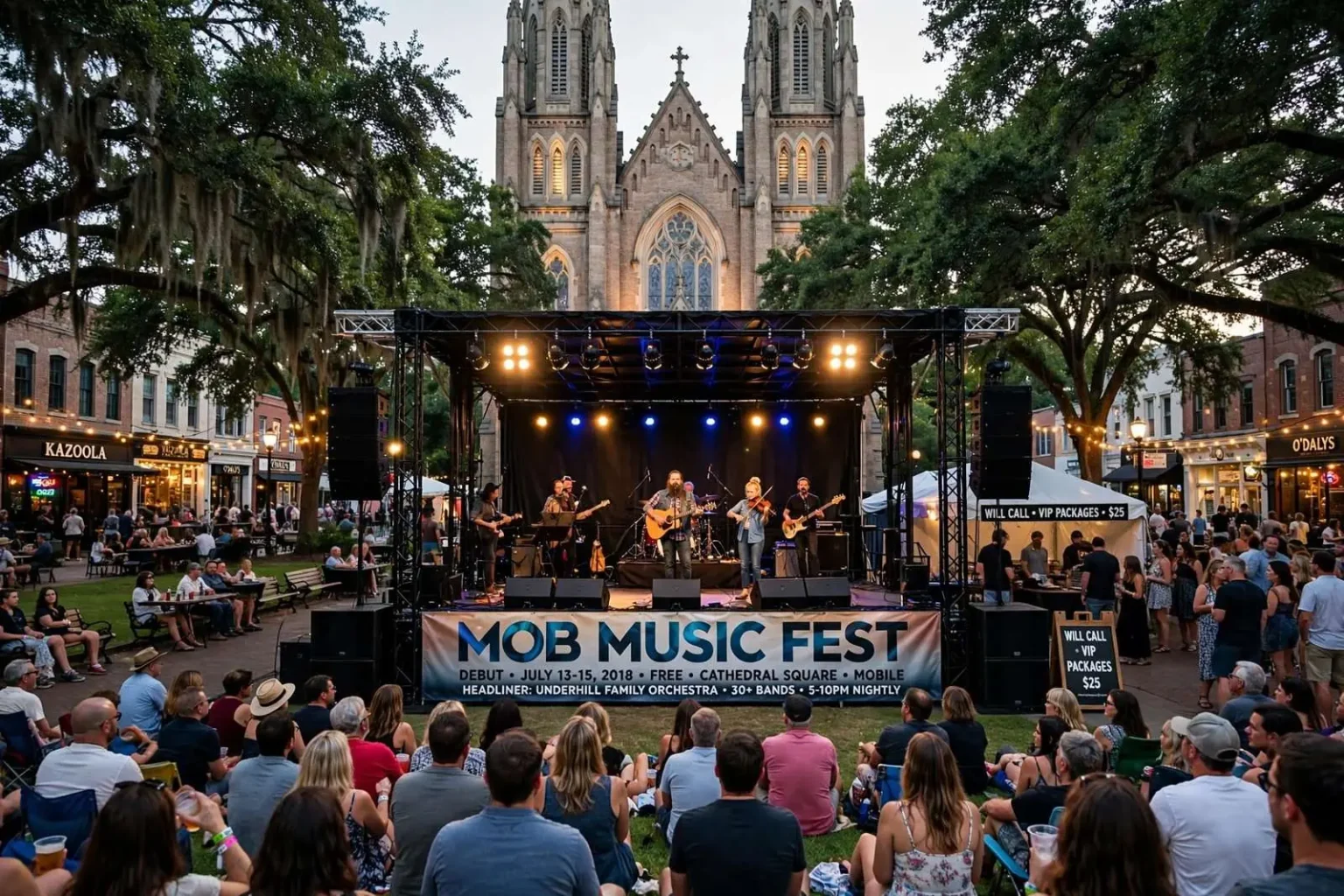 Illustration for the news story: MOB Music Fest Makes Its Debut in Cathedral Square July 13-15