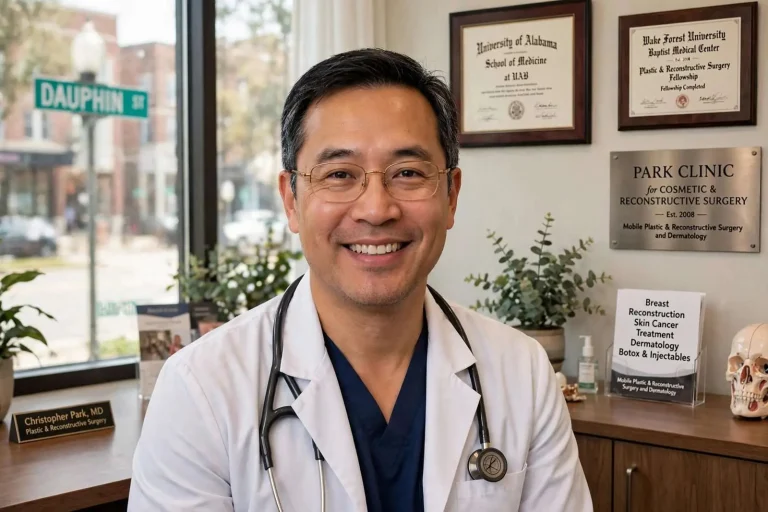 Illustration for the news story: Mobile Native Dr. Christopher Park Keeps Winning the City’s Most Grinning-Inducing Honor: Best Boob Doc