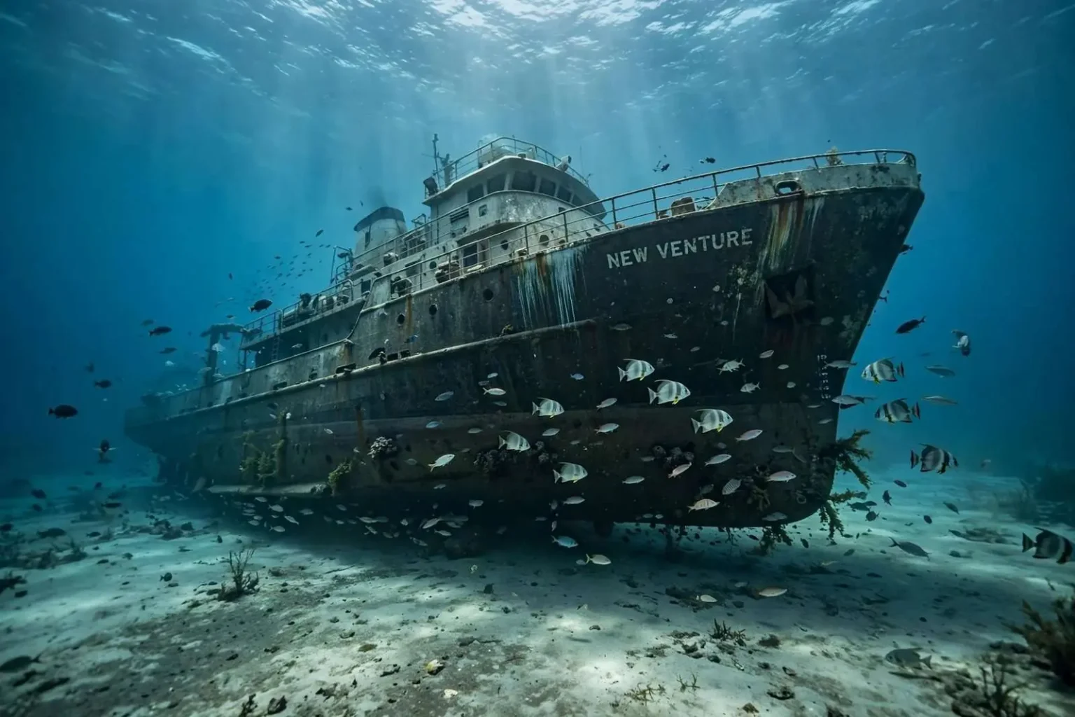 Illustration for the news story: New Venture Finally Rests on the Gulf Floor After a Rocky Sinking Off Orange Beach