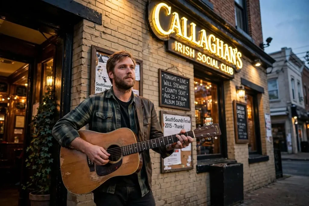 Illustration for the news story: Birmingham’s Will Stewart Brings Alt-Country Debut “County Seat” to Callaghan’s
