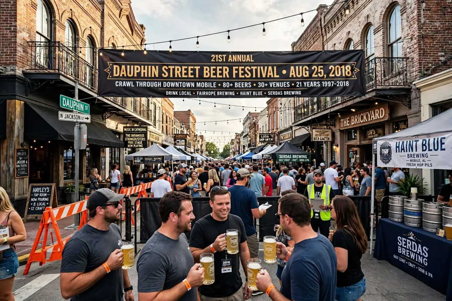 Illustration for the news story: Dauphin Street Beer Festival Turns 21 With a Crawl Through Downtown Mobile