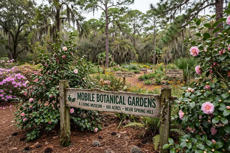 Illustration for the news story: A Closer Look at Mobile Botanical Gardens, the 100-Acre Living Museum Near Spring Hill