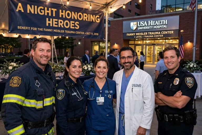 Illustration for the news story: ‘A Night Honoring Heroes’ to Benefit USA Health’s Fanny Meisler Trauma Center