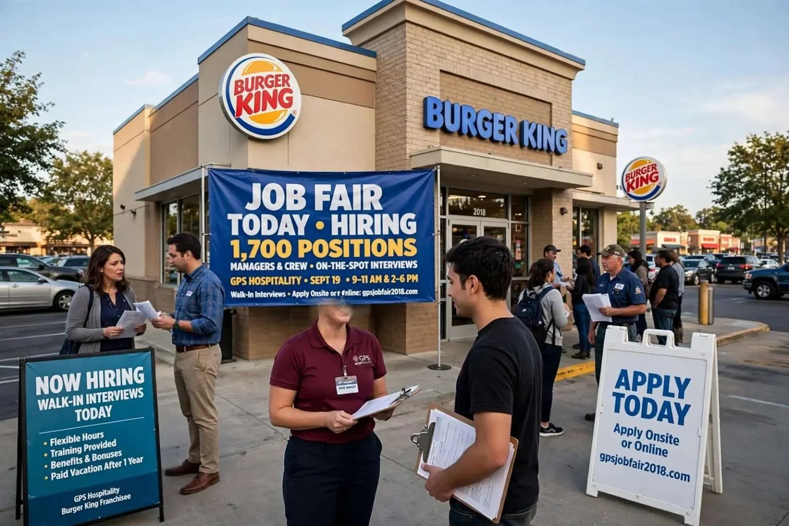 Illustration for the news story: Burger King franchisee to fill 1,700 jobs at September job fair