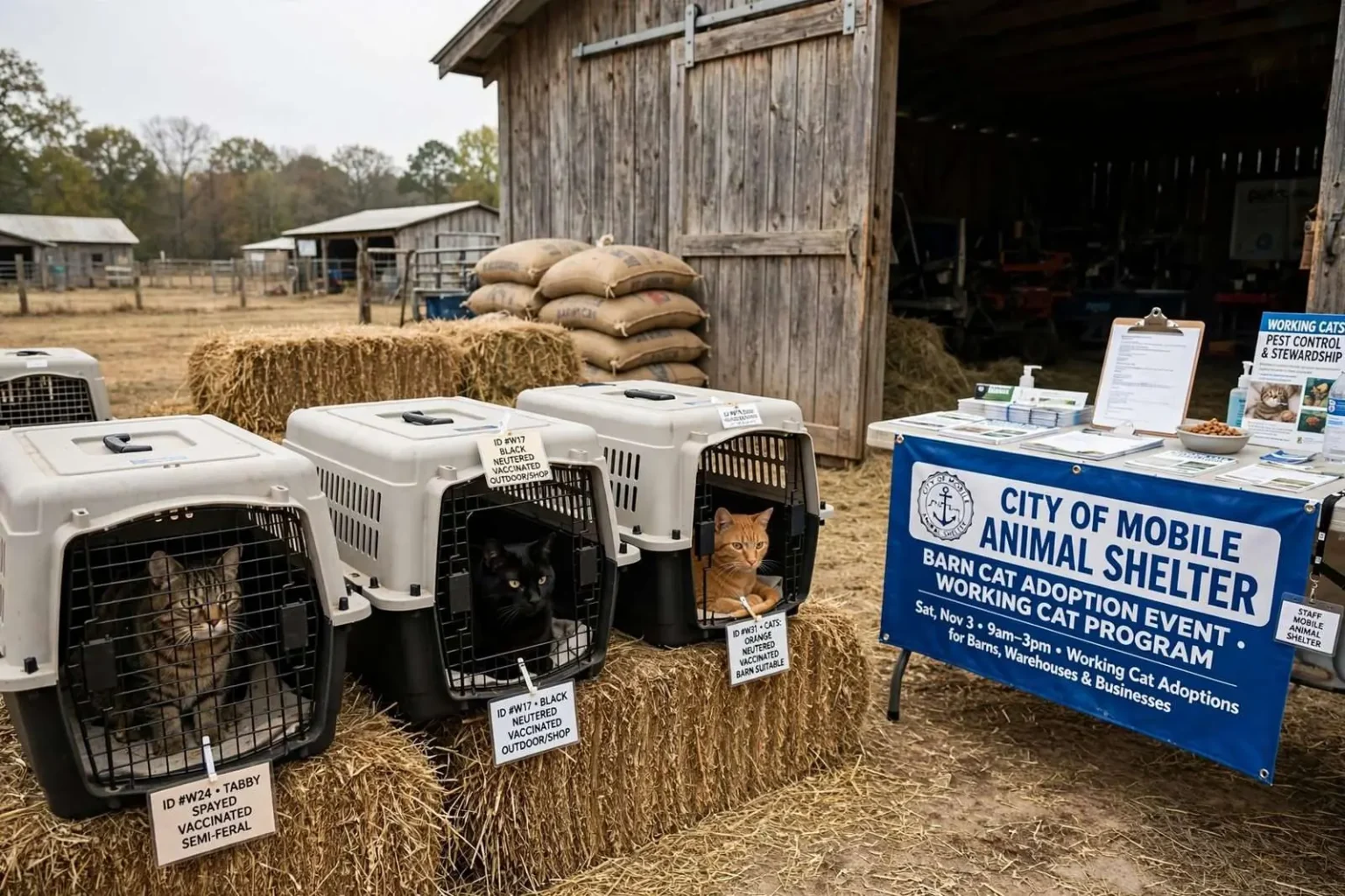 Illustration for the news story: Mobile Animal Shelter Seeks Barns and Businesses for Working Cat Adoptions