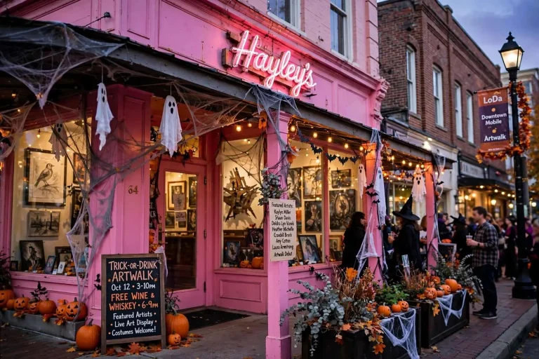 Illustration for the news story: Trick-or-Drink Artwalk Brings Free Drinks and Local Art to Hayley’s on Oct. 12