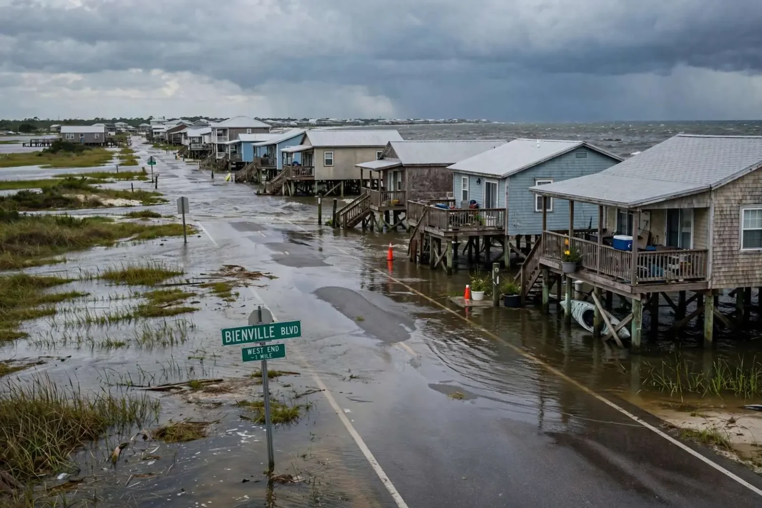 Illustration for the news story: West End of Dauphin Island Sees Flooding Ahead of Hurricane Michael