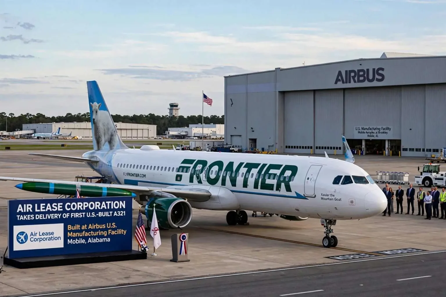 Illustration for the news story: Air Lease Corporation Takes Delivery of First U.S.-Built A321 From Mobile Plant