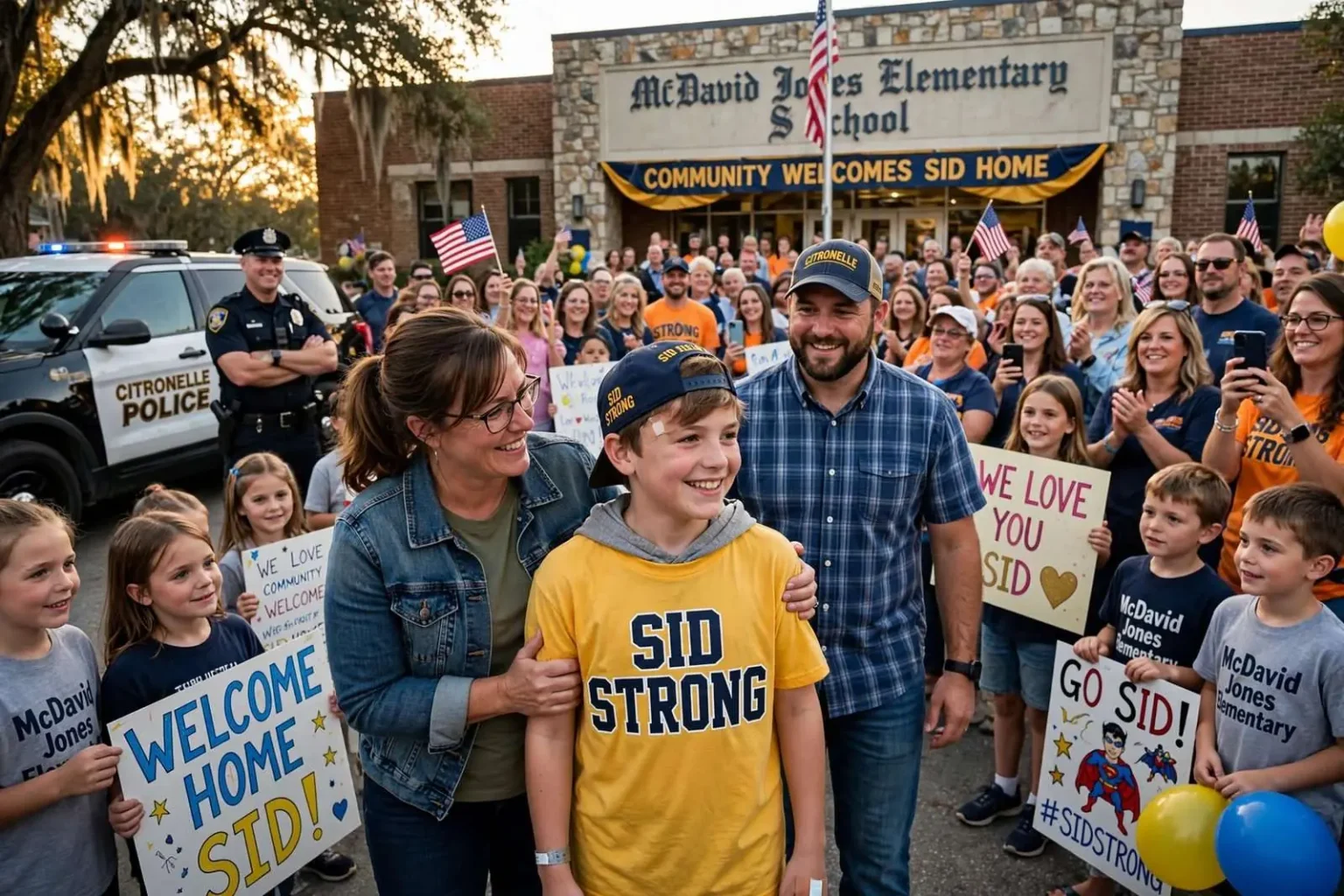 Illustration for the news story: Citronelle Community Gives 10-Year-Old Cancer Fighter a Hero’s Welcome Home
