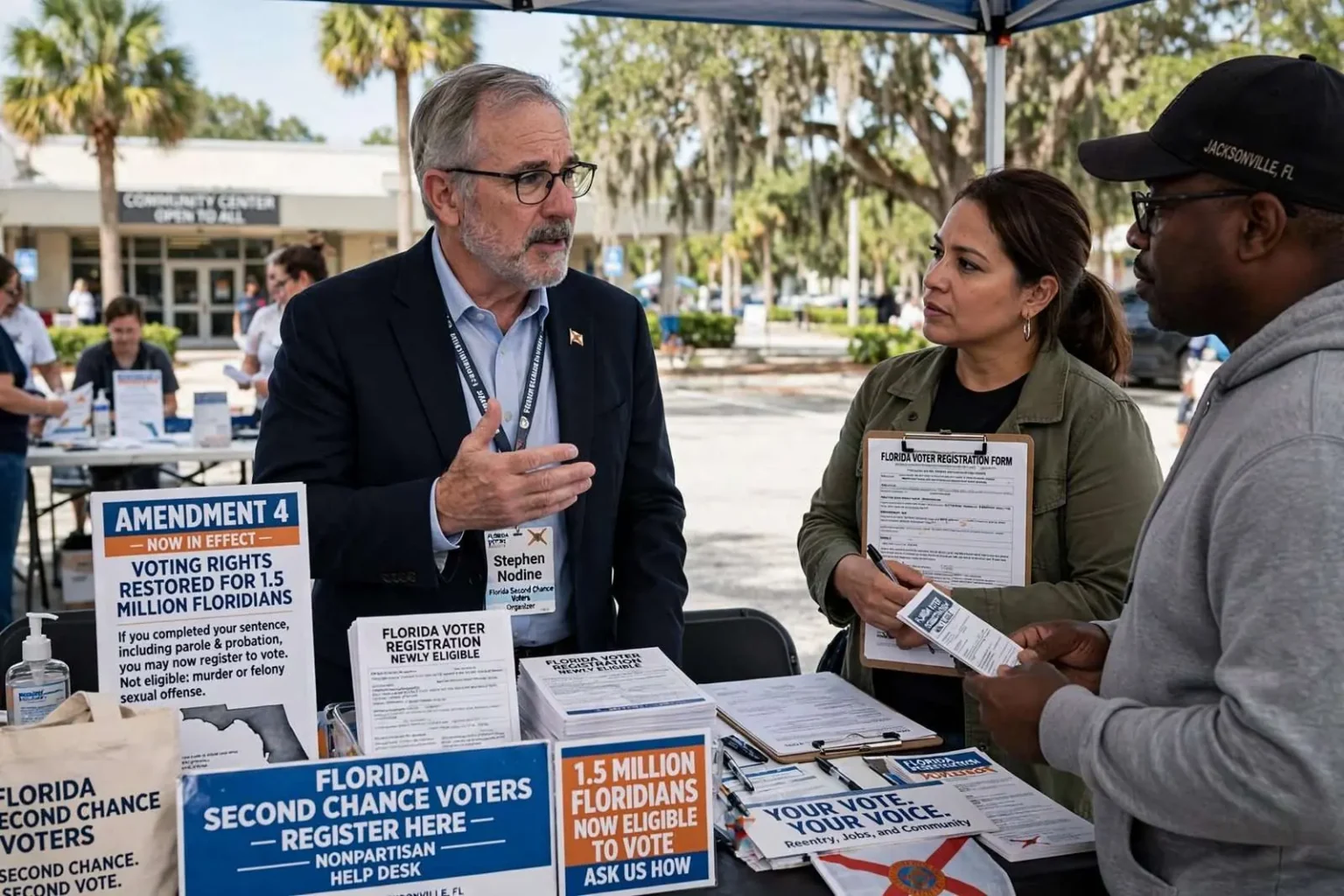 Illustration for the news story: Former Mobile County Commissioner Nodine organizing Florida’s newly enfranchised voters