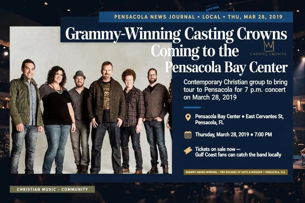 Illustration for the news story: Grammy-Winning Casting Crowns Coming to the Pensacola Bay Center
