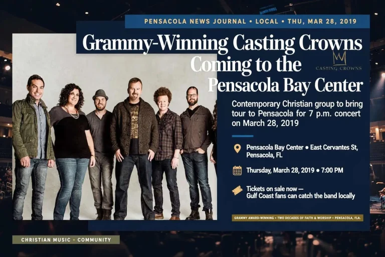 Illustration for the news story: Grammy-Winning Casting Crowns Coming to the Pensacola Bay Center
