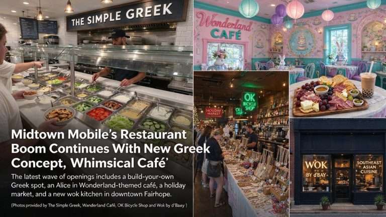 Illustration for the news story: Midtown Mobile’s Restaurant Boom Continues With New Greek Concept, Whimsical Café