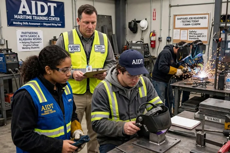 Illustration for the news story: AIDT and Alabama Works Step In to Help Displaced Virginia College Welding Students