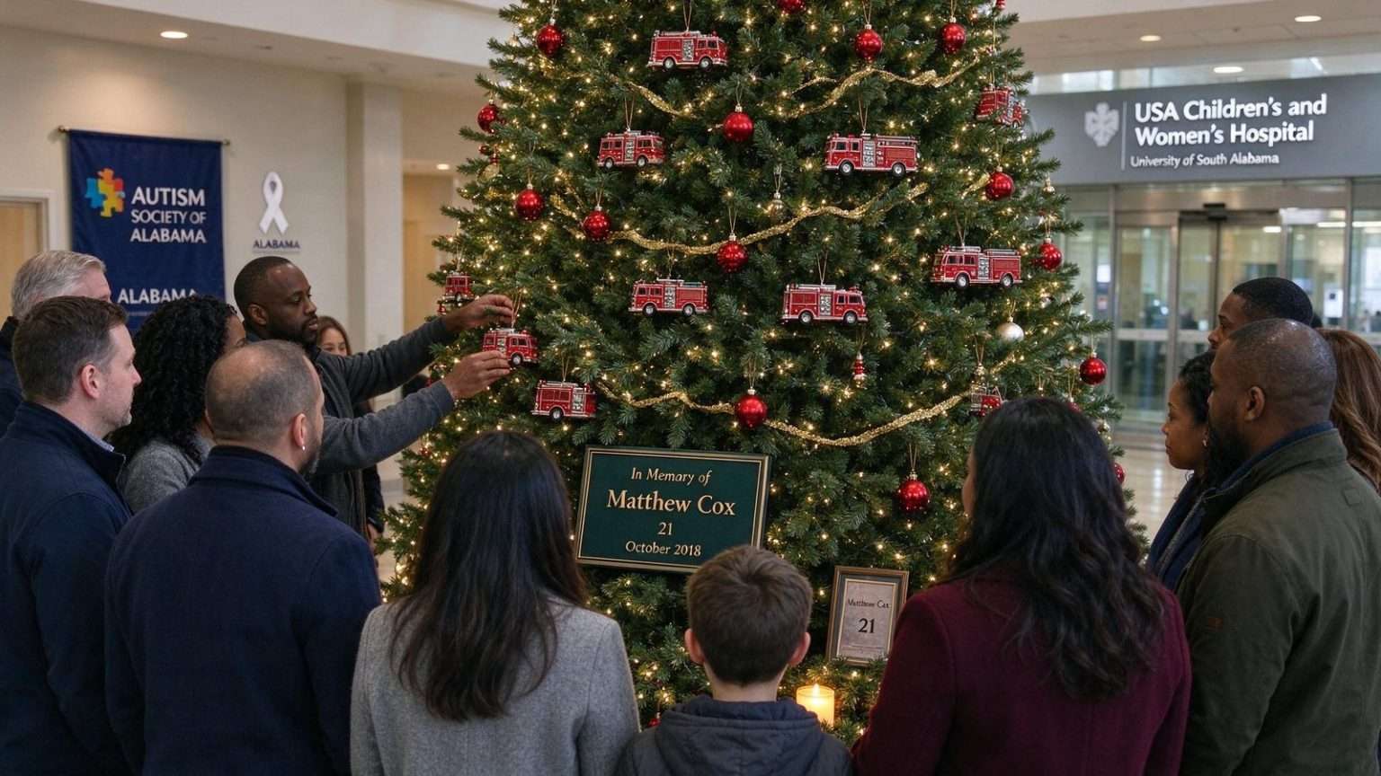Illustration for the news story: Autism Society of Alabama Dedicates Christmas Tree to Matthew Cox, Autistic Man Killed in Mobile