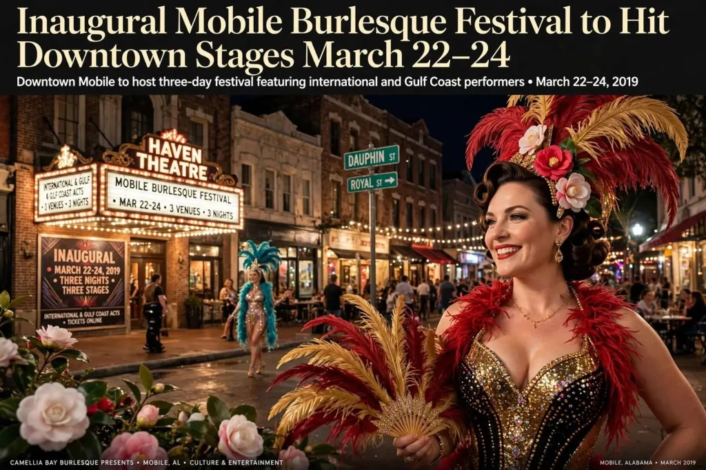 Illustration for the news story: Inaugural Mobile Burlesque Festival to Hit Downtown Stages March 22-24