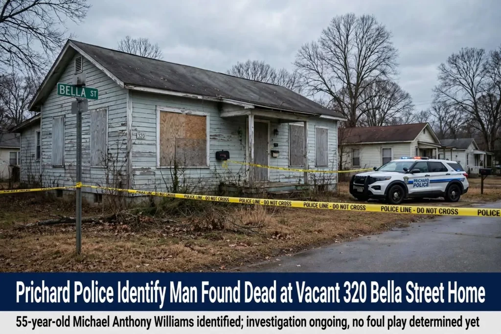 Illustration for the news story: Man Found Dead in Yard of Unoccupied Prichard Home Identified as 55-Year-Old