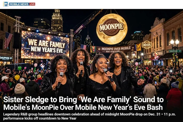 Illustration for the news story: Sister Sledge to Bring ‘We Are Family’ Sound to Mobile’s MoonPie Over Mobile New Year’s Eve Bash