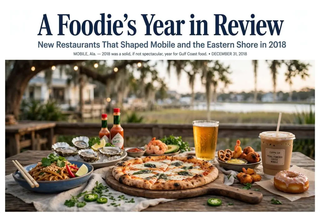 Illustration for the news story: A Foodie’s Year in Review: New Restaurants That Shaped Mobile and the Eastern Shore in 2018