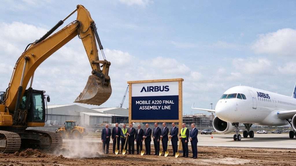 Illustration for the news story: Airbus Breaks Ground on Second Mobile Facility as City Marks Bittersweet Week