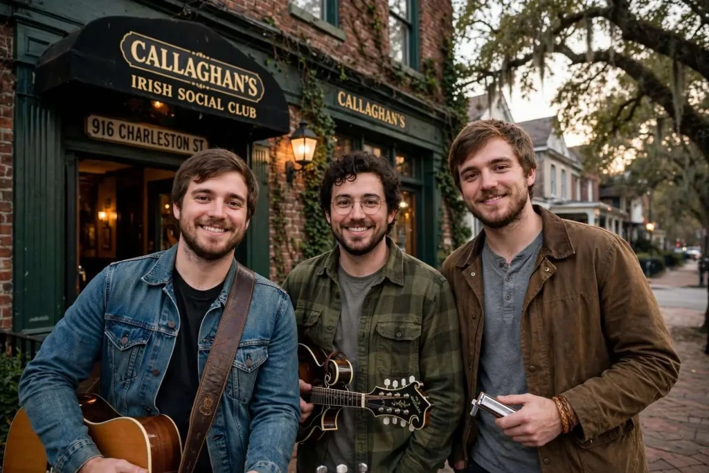 Illustration for the news story: Florida Panhandle Family Trio The Currys Bring Americana Sound to Callaghan’s