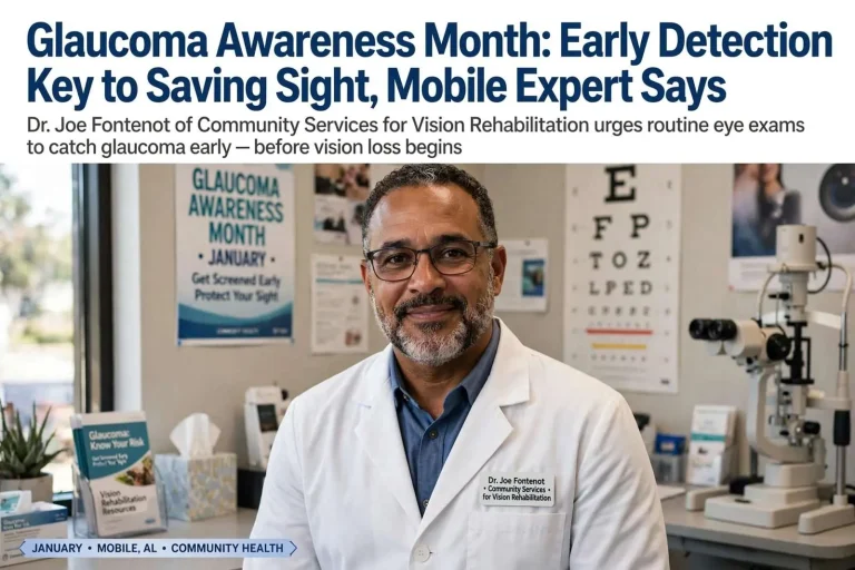 Illustration for the news story: Glaucoma Awareness Month: Early Detection Key to Saving Sight, Mobile Expert Says