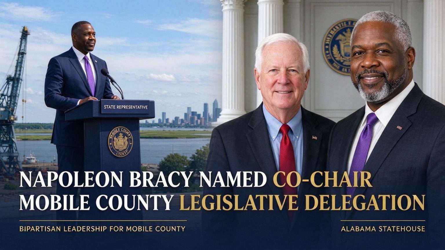 Illustration for the news story: State Rep. Napoleon Bracy Named Co-Chair of Mobile County Legislative Delegation