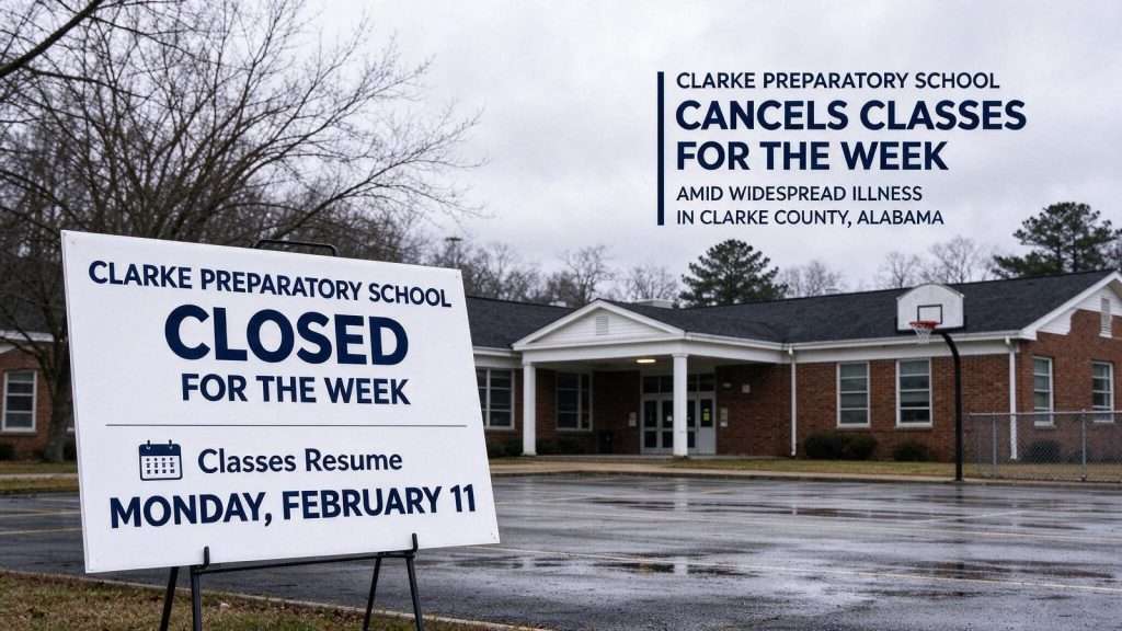 Illustration for the news story: Clarke Preparatory School Cancels Classes for the Week Amid Widespread Illness