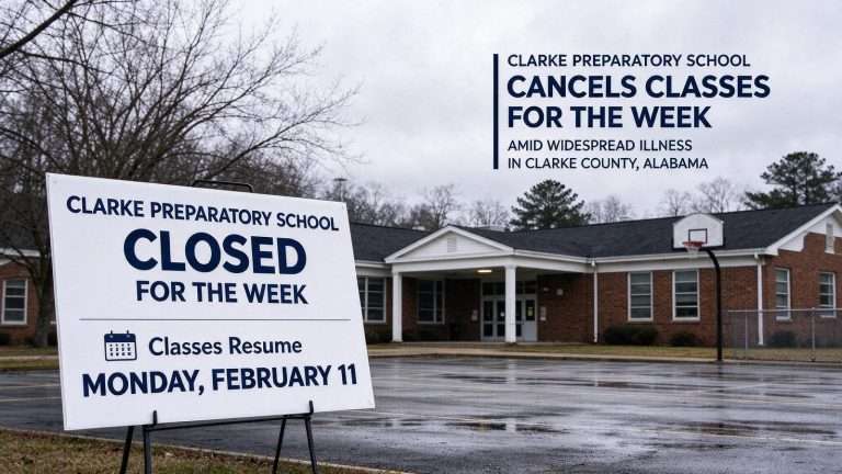 Illustration for the news story: Clarke Preparatory School Cancels Classes for the Week Amid Widespread Illness