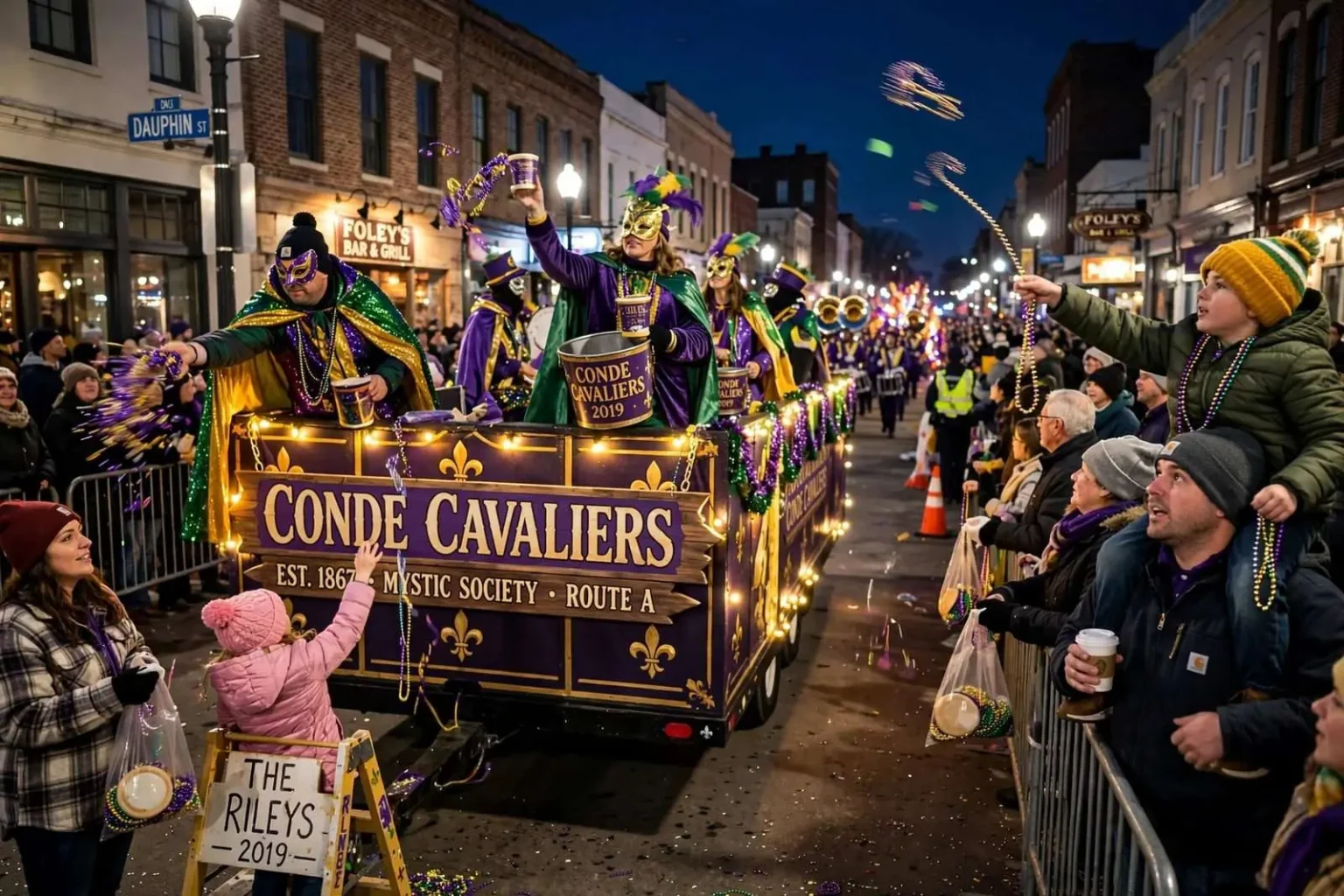 Illustration for the news story: Conde Cavaliers Open Mobile’s Mardi Gras Parade Season With Route A Run