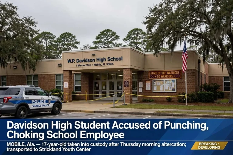 Illustration for the news story: Davidson High Student Accused of Punching, Choking School Employee