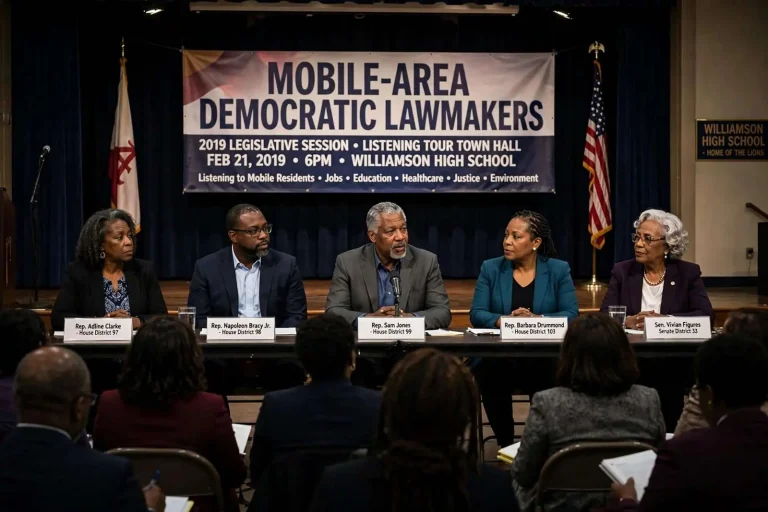Illustration for the news story: Mobile-Area Democratic Lawmakers Set Town Hall Ahead of 2019 Legislative Session