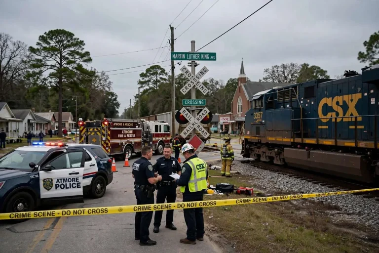 Illustration for the news story: Pedestrian killed by freight train in Atmore