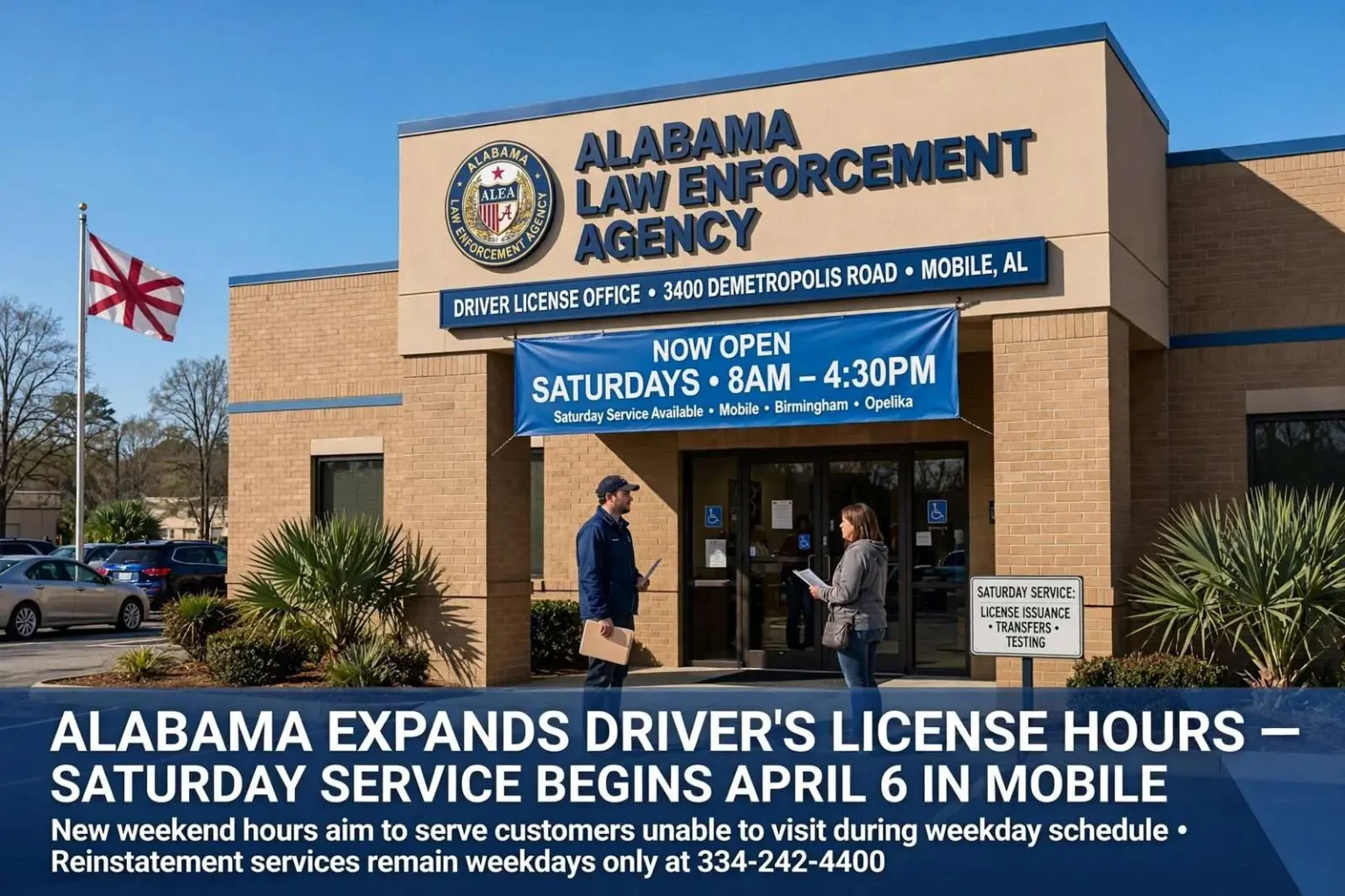 Illustration for the news story: Alabama expands driver’s license hours, adding Saturdays in Mobile