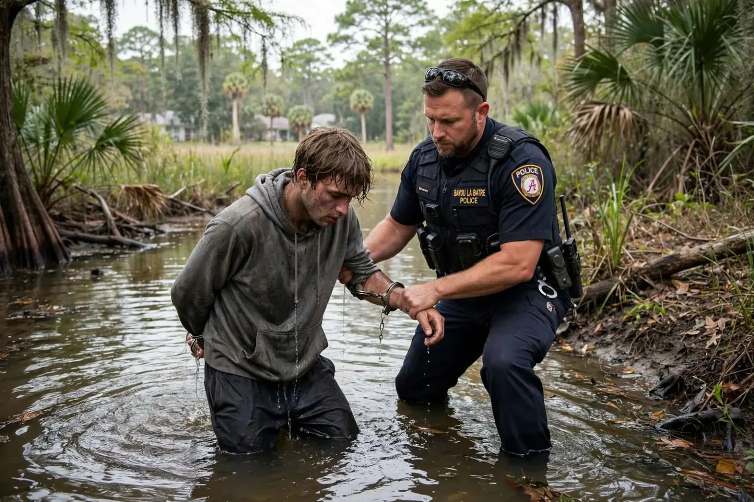 Illustration for the news story: Burglary suspect captured after jumping into Bayou La Batre creek