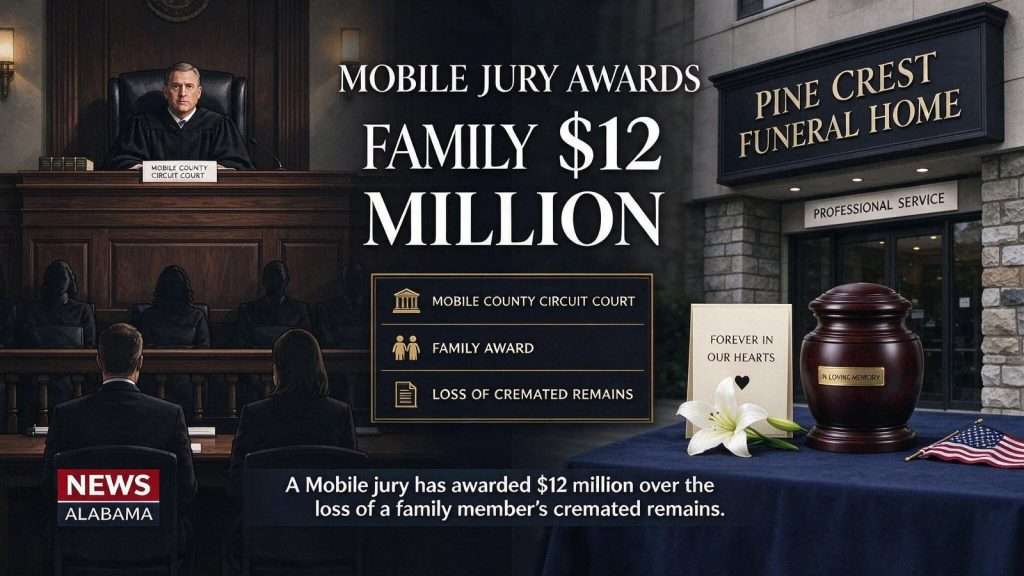 Illustration for the news story: Mobile Jury Awards Family $12 Million Over Funeral Home’s Loss of Cremated Remains
