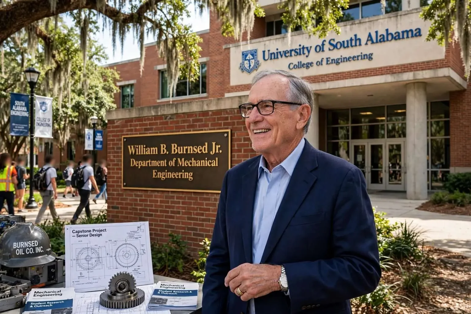 Illustration for the news story: USA Alumnus Gives $1.5 Million to Rename Mechanical Engineering Department