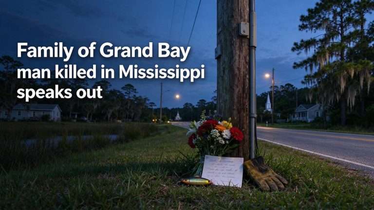 Illustration for the news story: Family of Grand Bay man killed in Mississippi speaks out