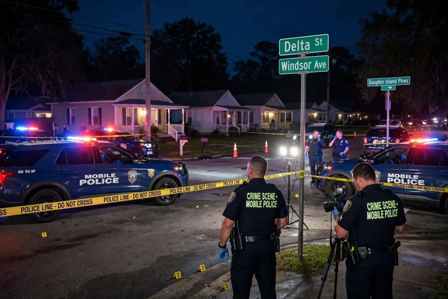 Illustration for the news story: Mobile Police Investigate Shooting on Delta Street Near Dauphin Island Parkway