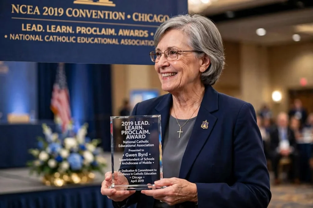 Illustration for the news story: Mobile’s Catholic Schools Superintendent Gwen Byrd Wins National Education Award