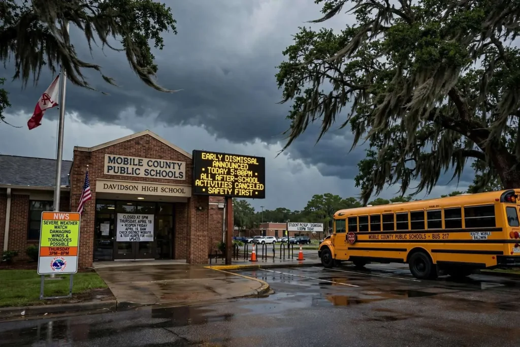 Illustration for the news story: Several School Districts Announce Early Dismissal Ahead of Thursday Storms