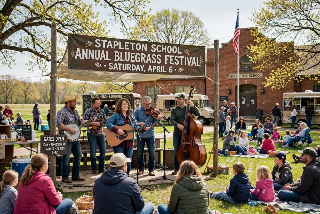 Illustration for the news story: Stapleton School’s Annual Bluegrass Festival Set for April 6