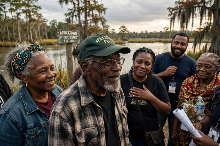 Illustration for the news story: Africatown Descendants Celebrate Confirmation That the Clotilda Has Been Found